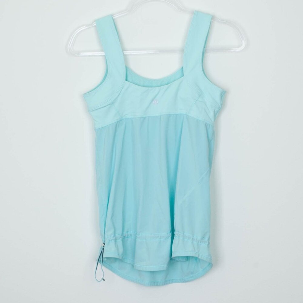 Lululemon Womens Run: Ta Ta Topper Tank Top Size 6 Aquamarine Running Workout‎ - Picture 5 of 8